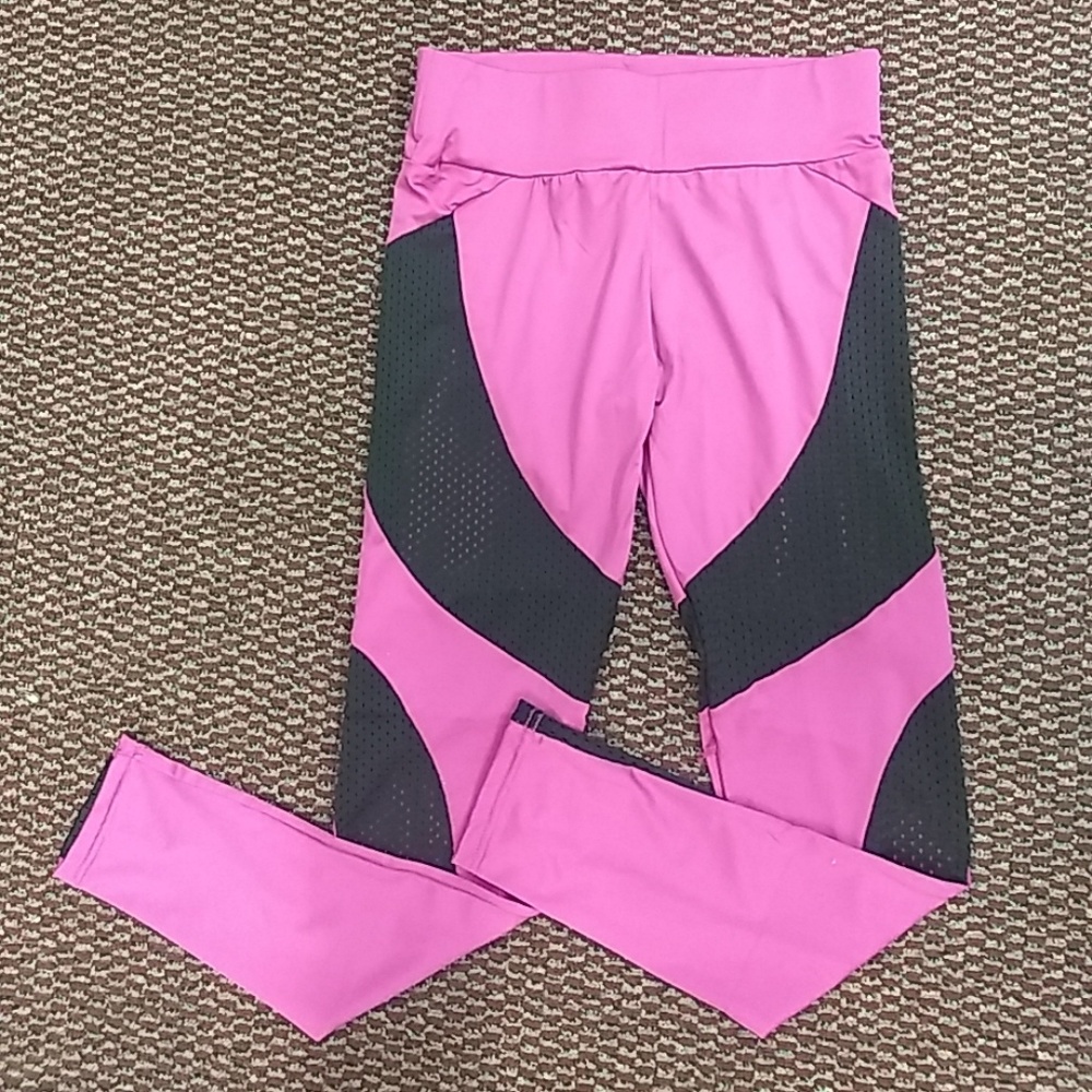 Awesome hot pink / black  workout pants size Med